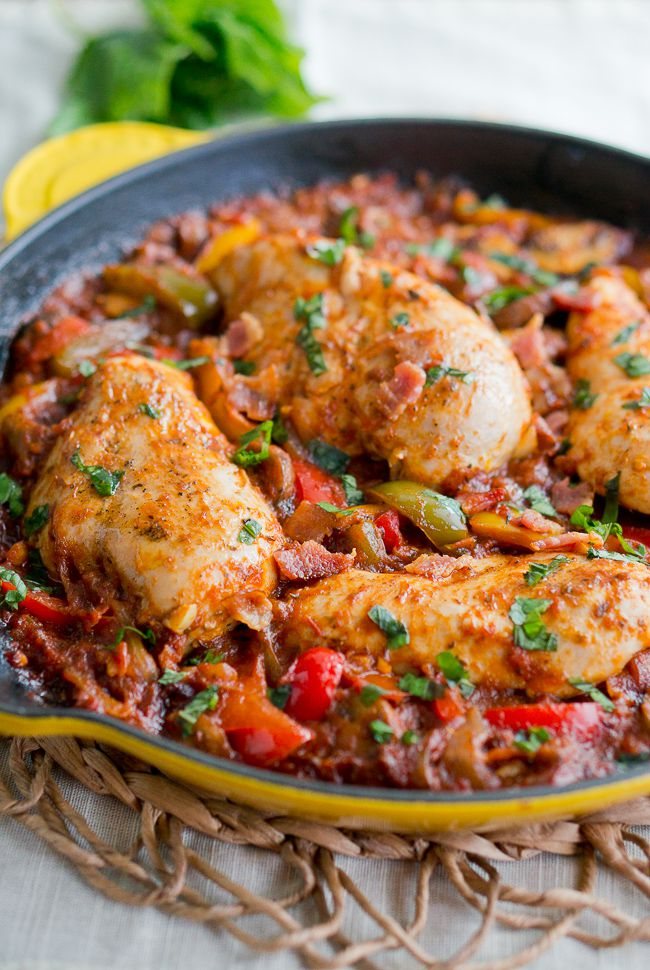 One Skillet Chicken Cacciatore