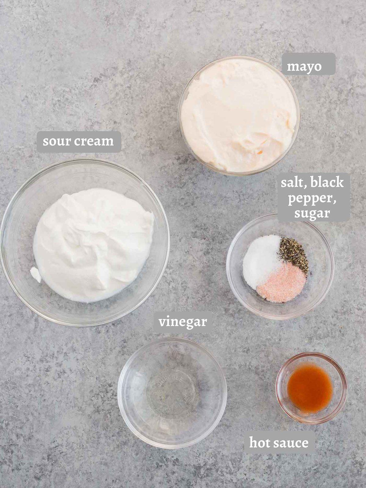 ingredients for seven layer salad dressing