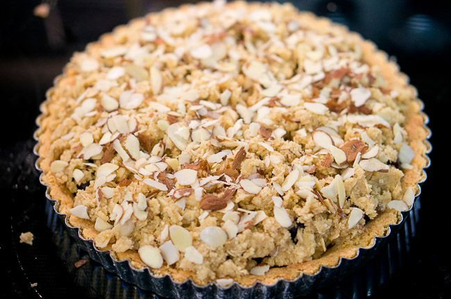 Almond Cherry Crumble Tart