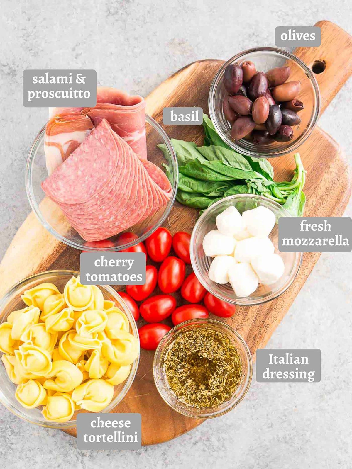 ingredients for antipasto skewers