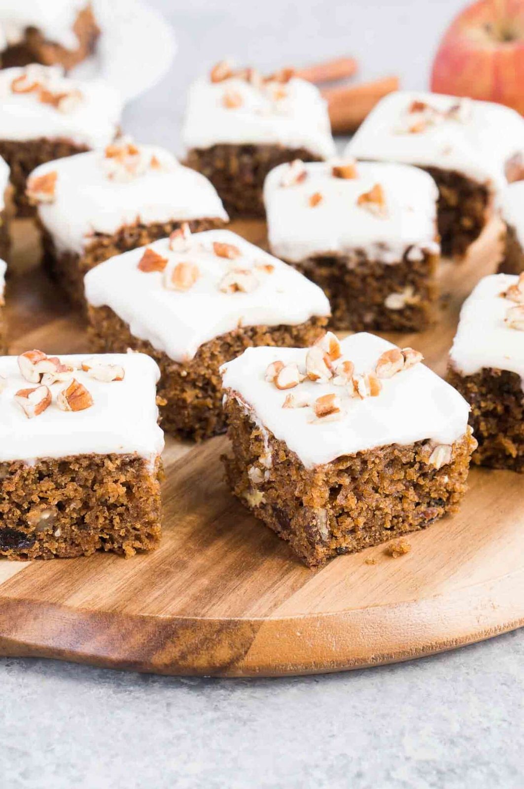 sliced applesauce cake bars