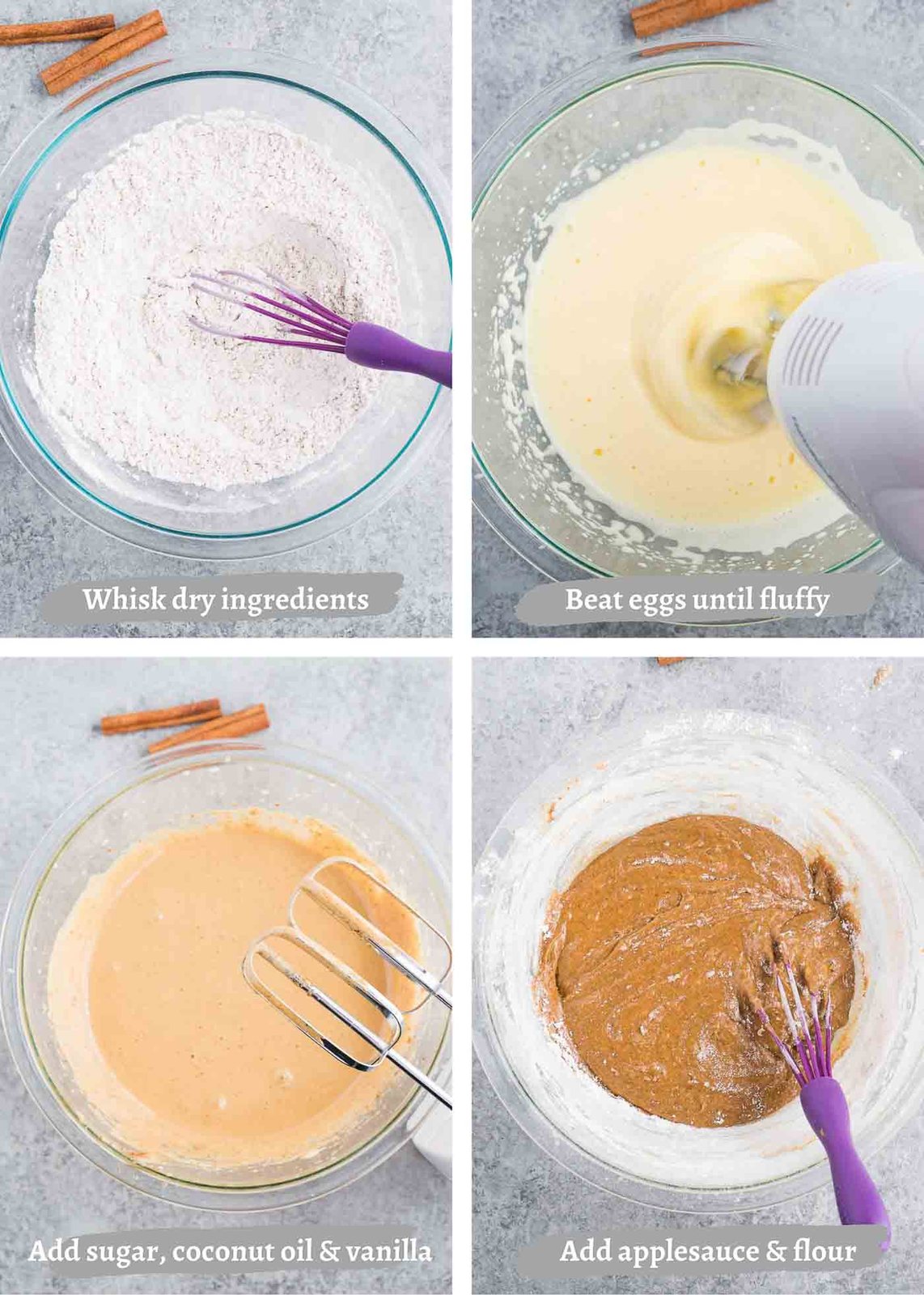 process images of making applesauce cake