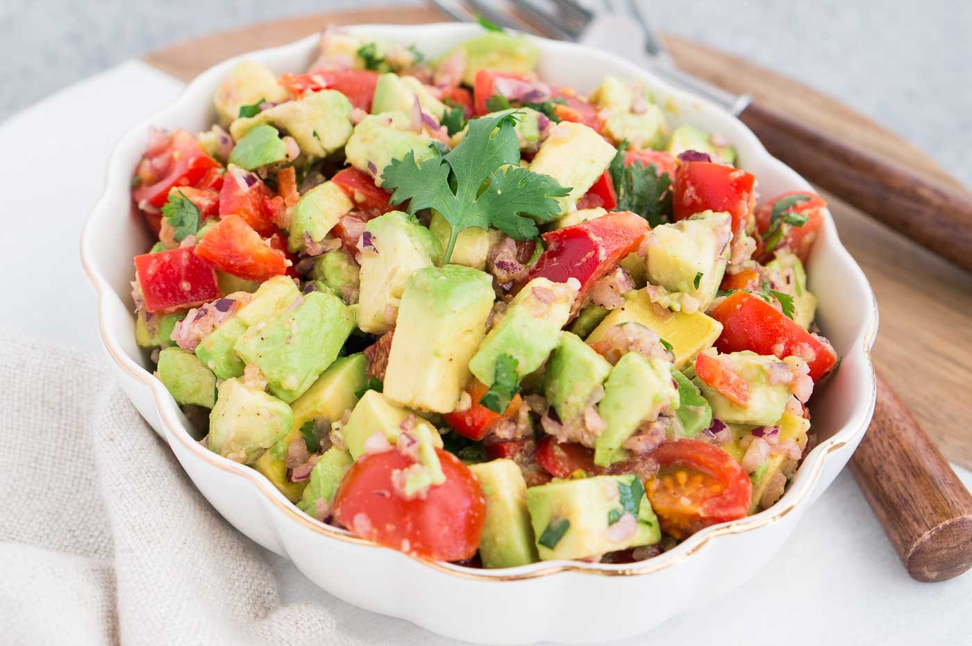 avocado salsa in a bowl