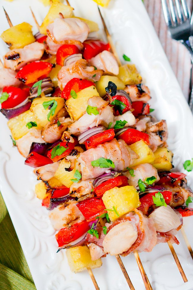 Bacon Pineapple Chicken Kebabs