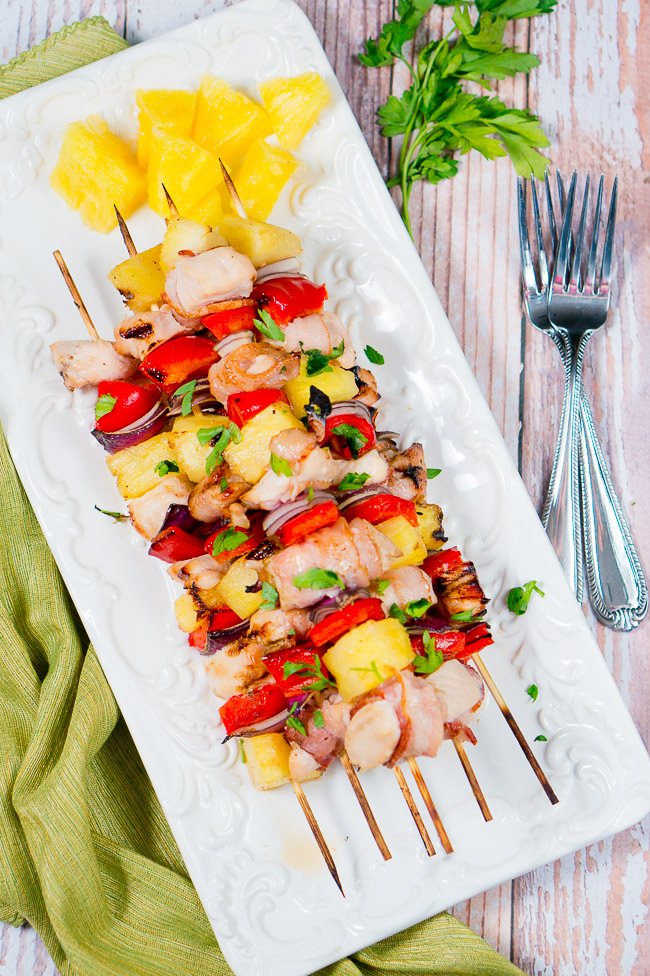 Bacon Pineapple Chicken Kebabs