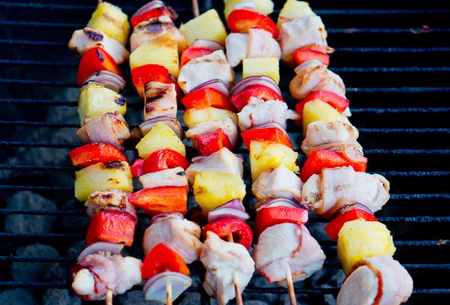 Bacon Pineapple Chicken Kebabs