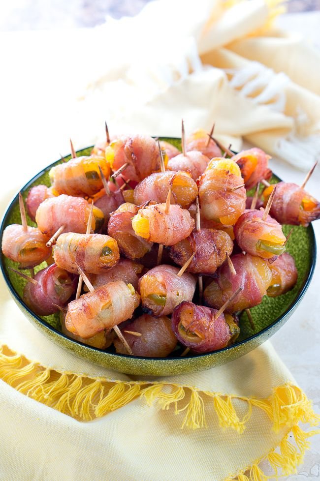 Bacon Wrapped Apricots with Jalapenos