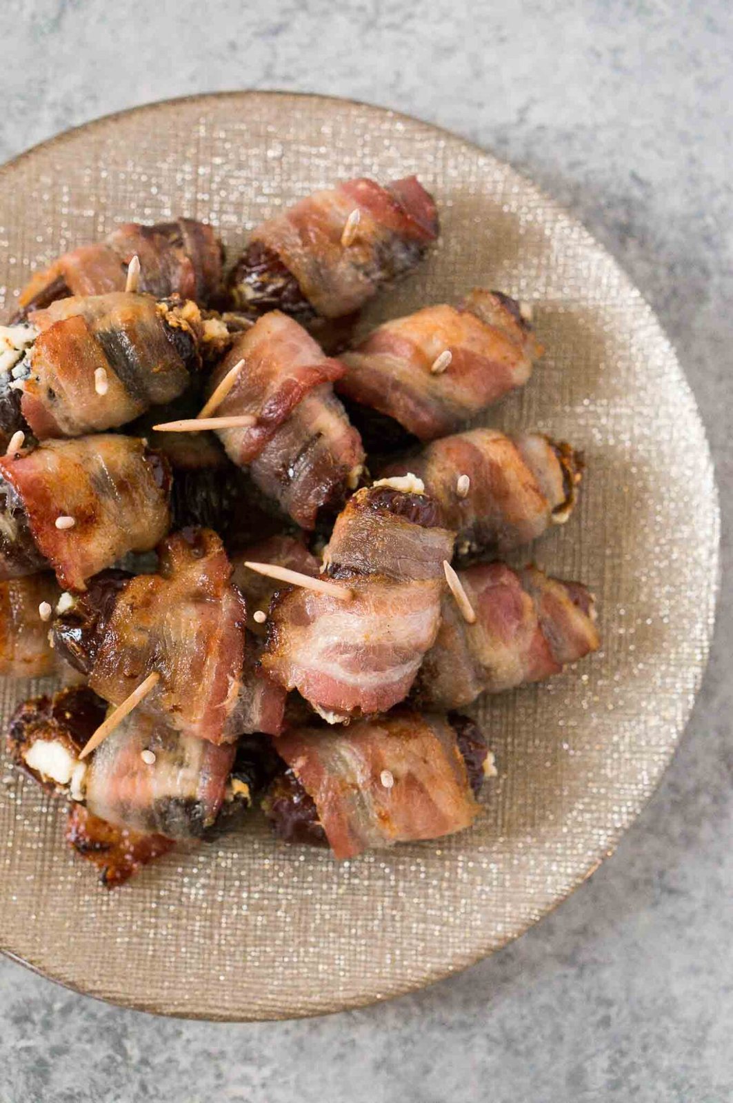Bacon Wrapped Dates with Goat Cheese