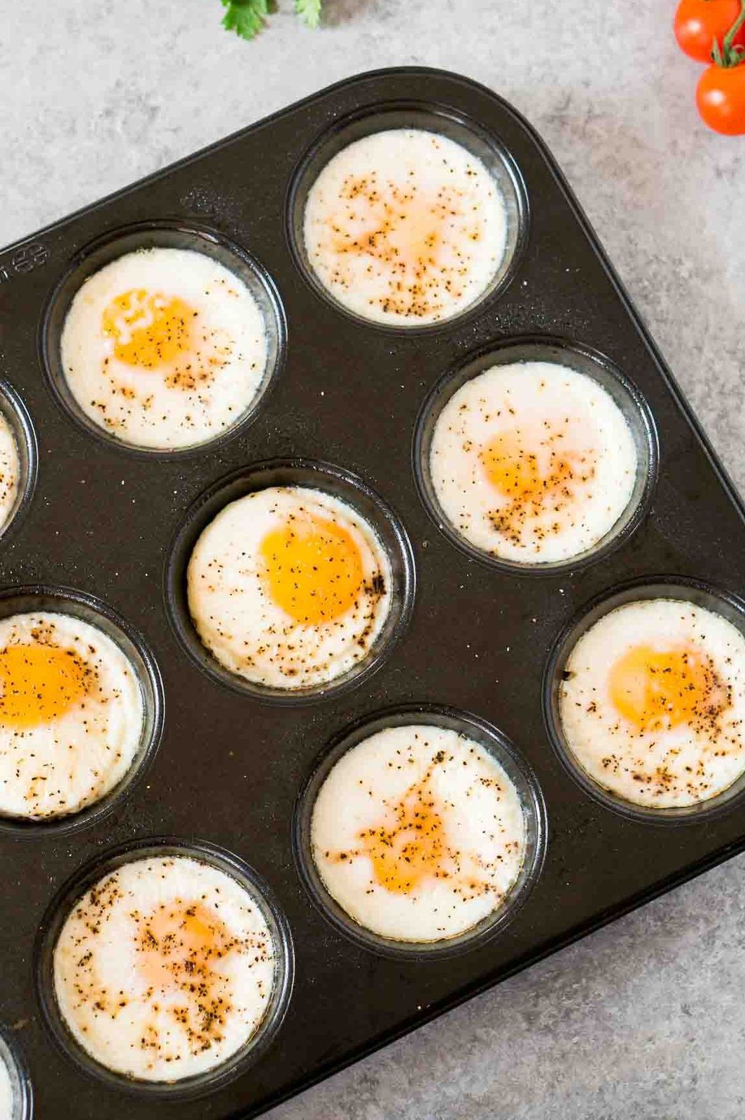 baked eggs in a muffin tin