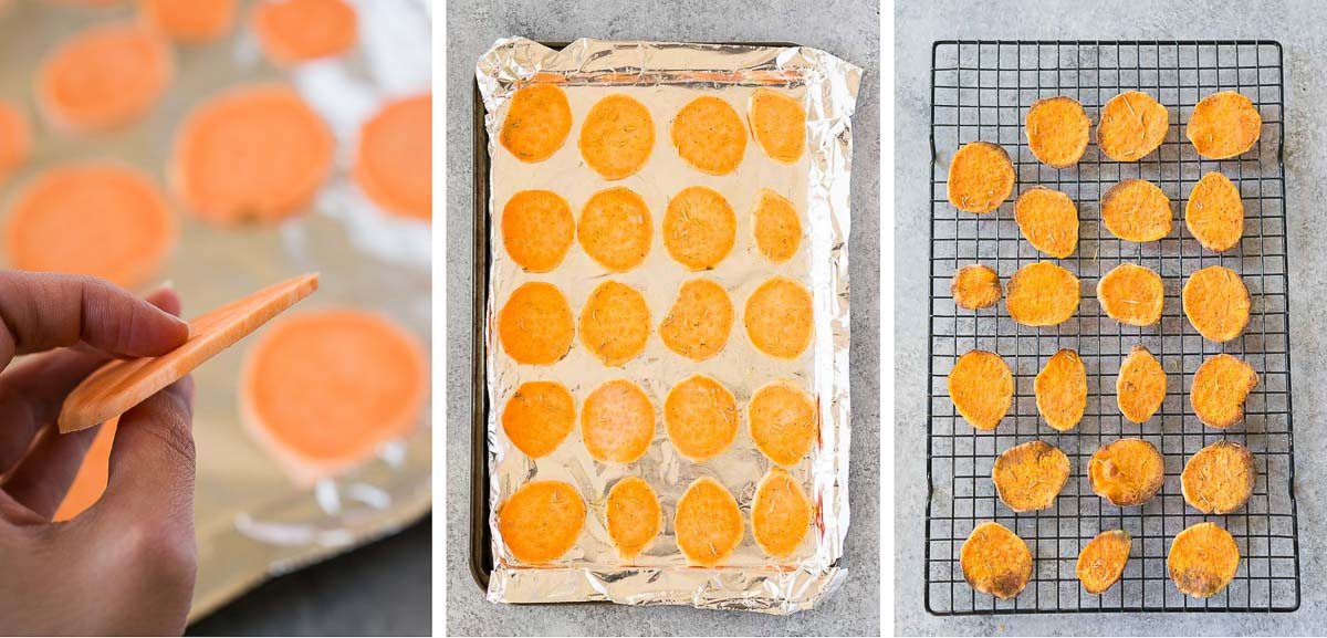 how to make baked potato chips - process shots