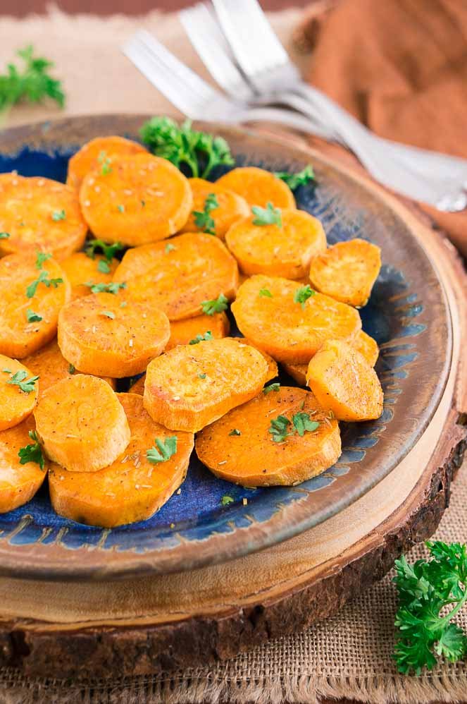 baked sweet potato medallions
