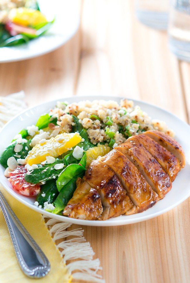 Balsamic-Glazed Chicken with Citrus Salad and Quinoa