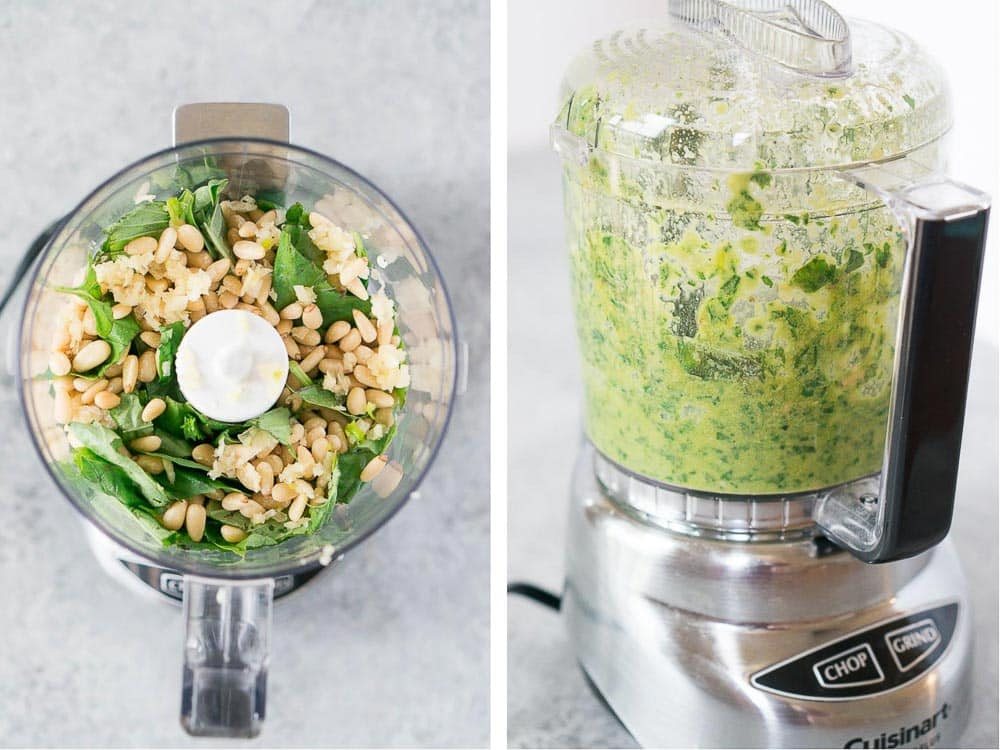 process of how to make basil pesto recipe