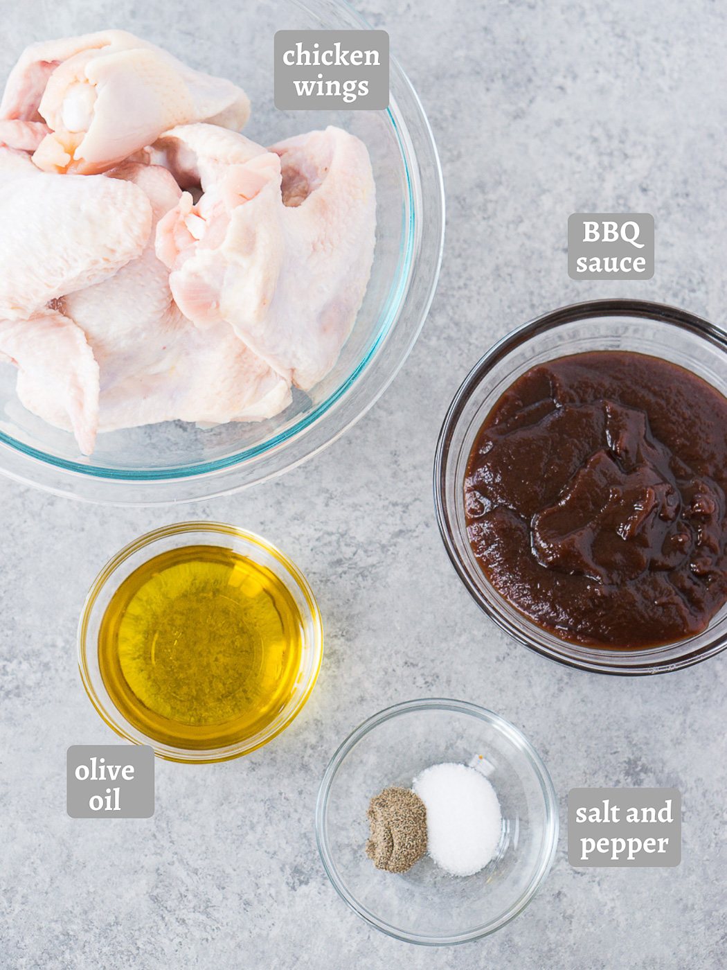 ingredients for baked chicken wings with bbq