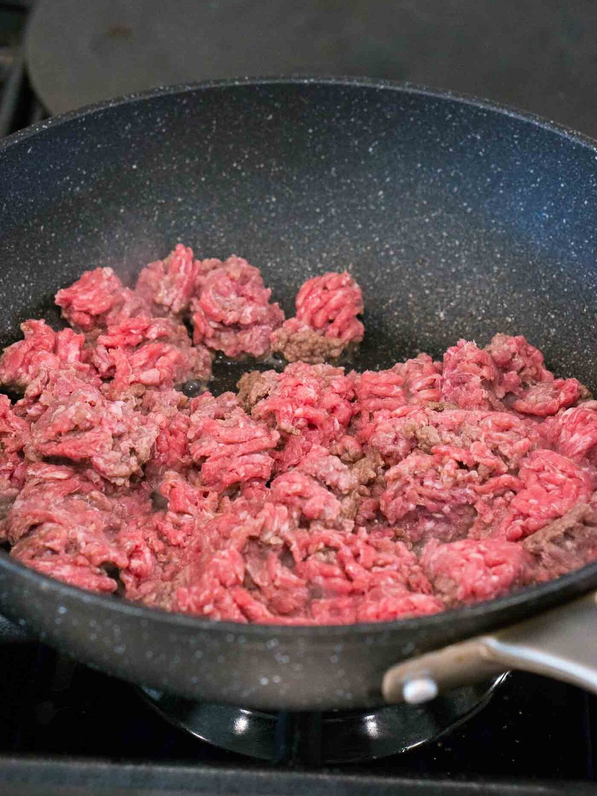 browing ground beef in a skillet