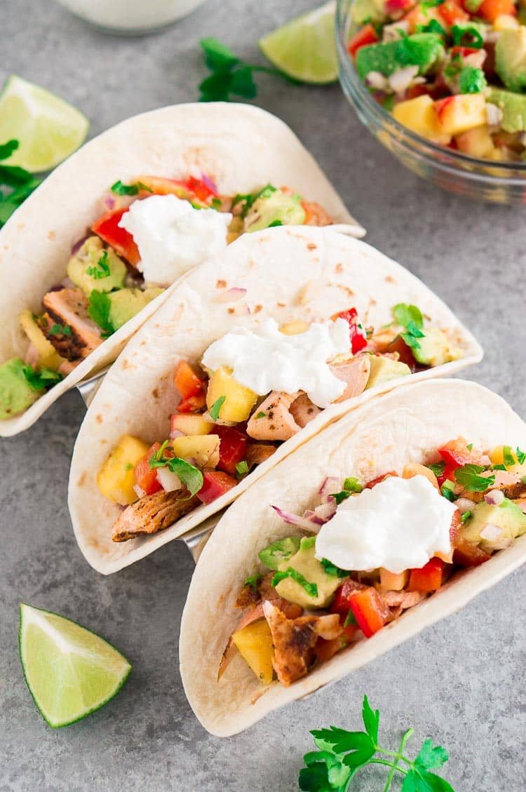 salmon tacos with pineapple salsa