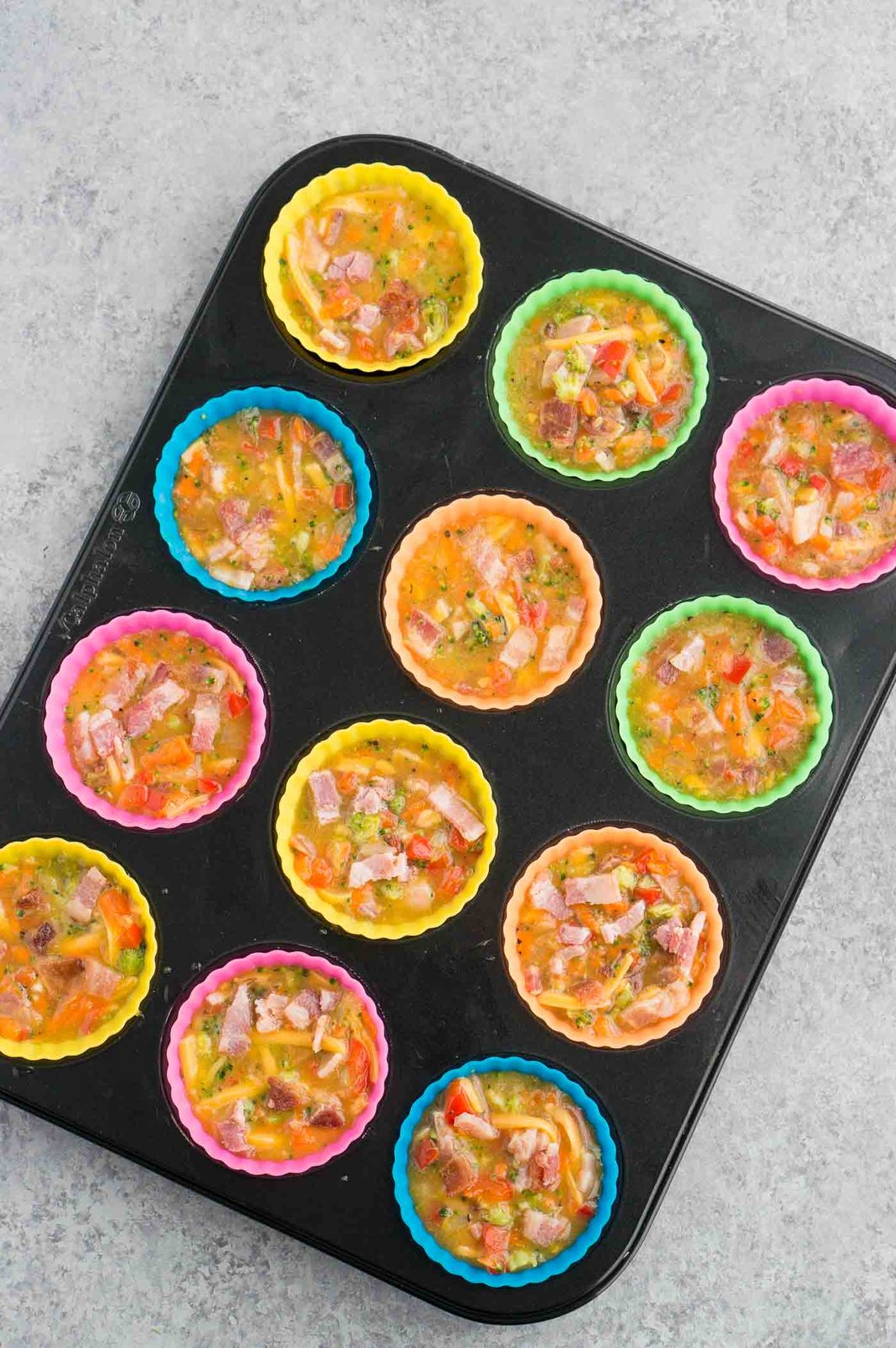 breakfast egg muffins in a muffin pan