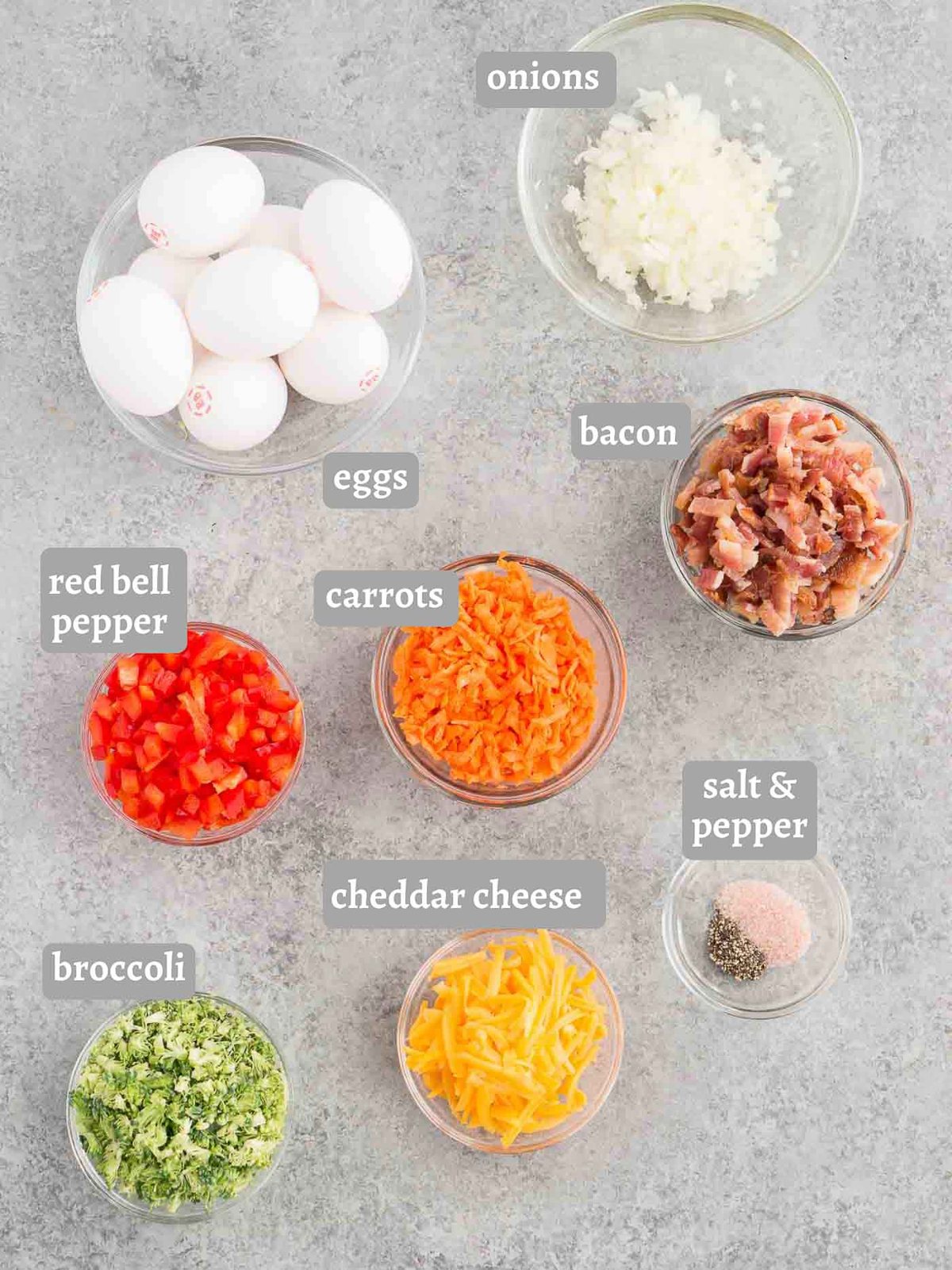 ingredients for egg breakfast muffins