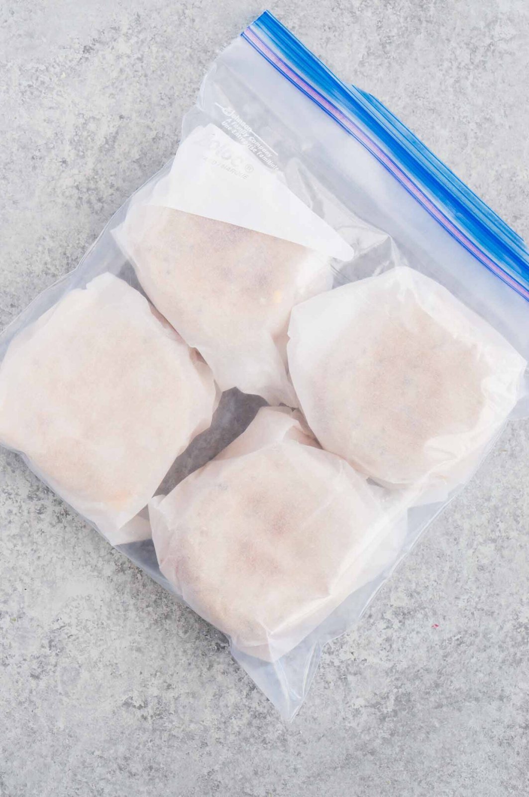 frozen breakfast sandwiches in a zip lock bag