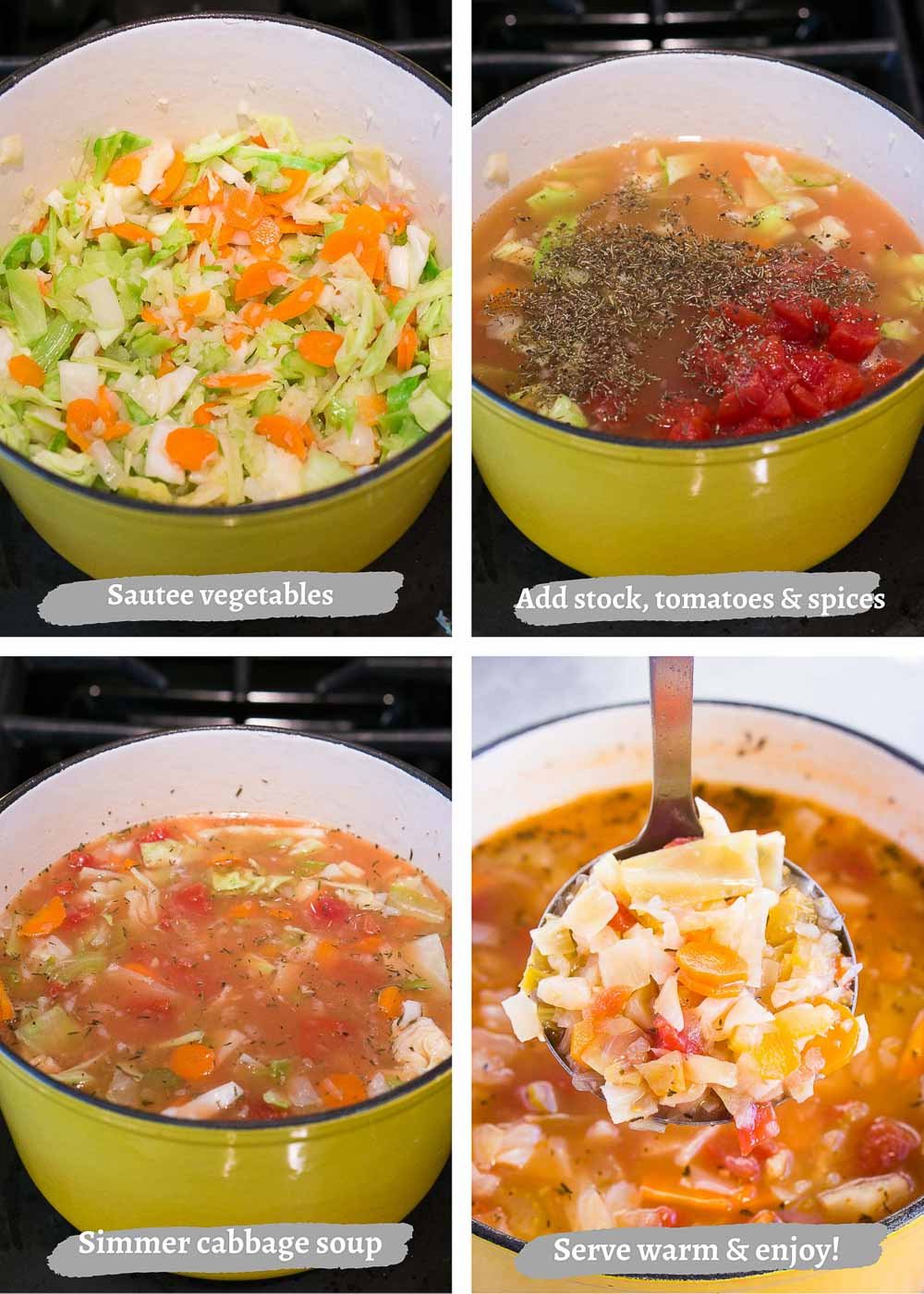 making soup with cabbage