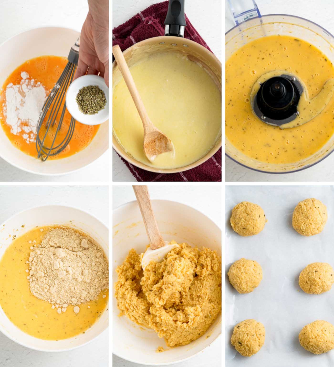 process images of making cheese bagels