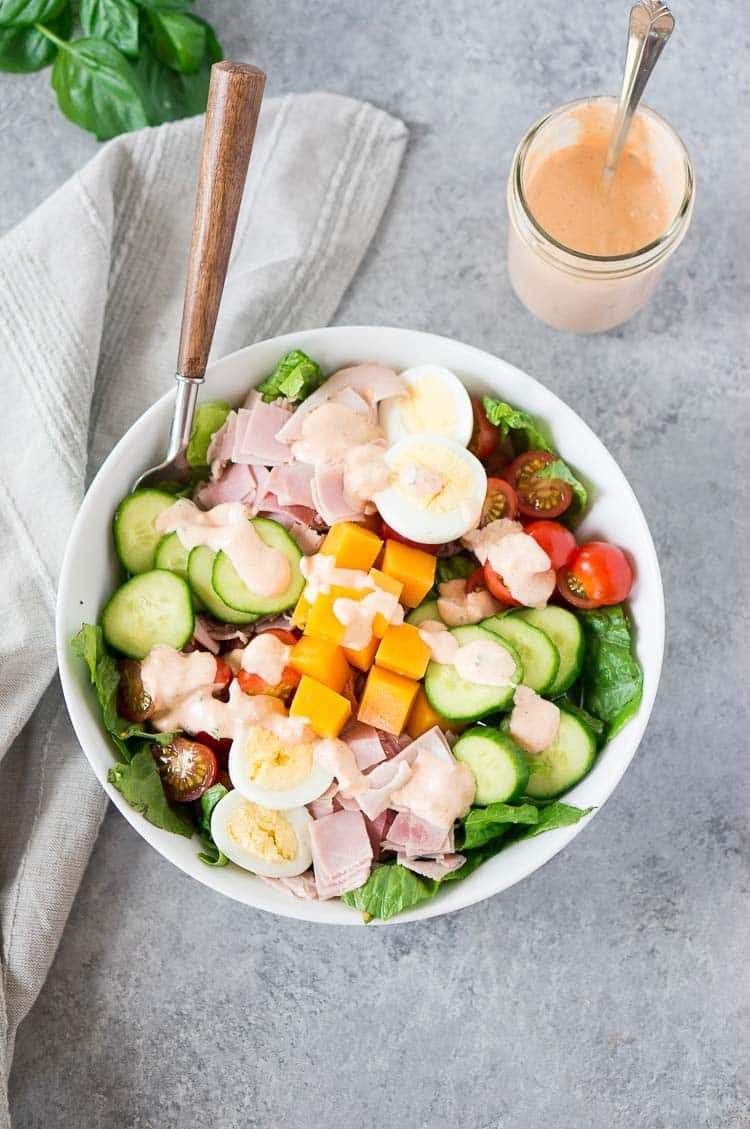 chef salad with thousand island dressing