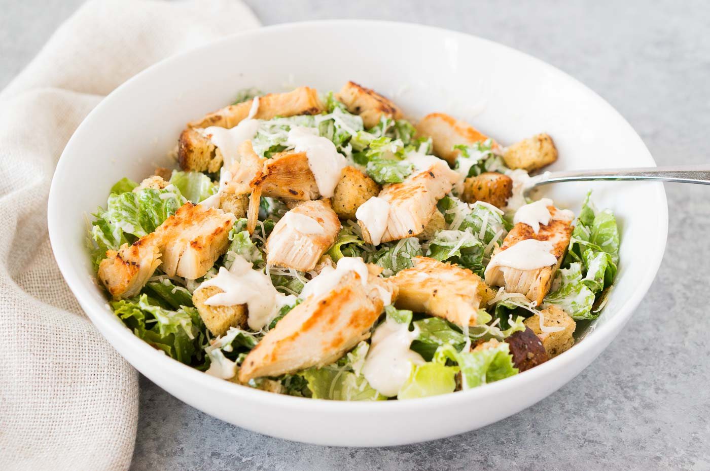 chicken and caesar salad
