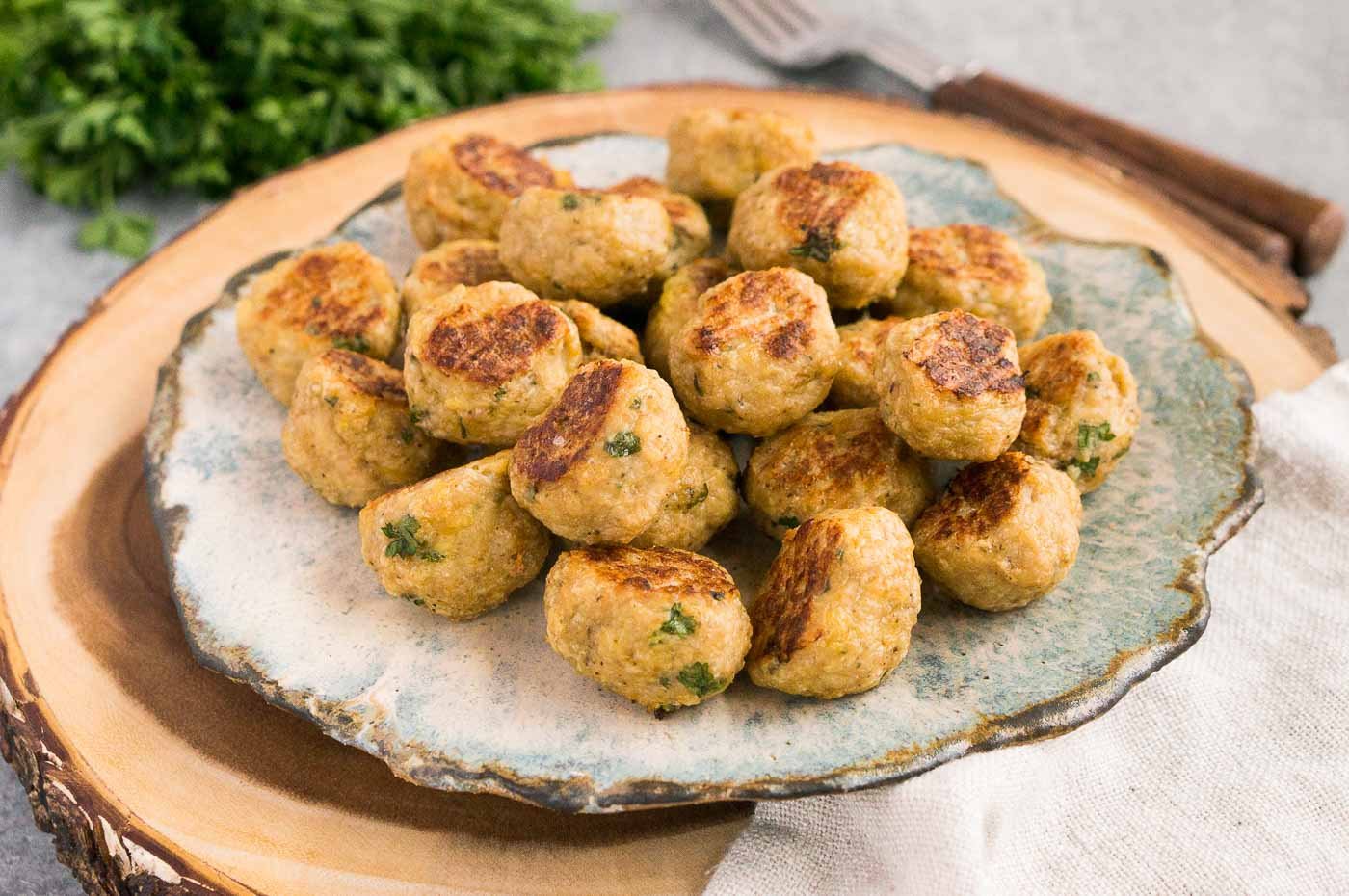 baked meatballs on a plate