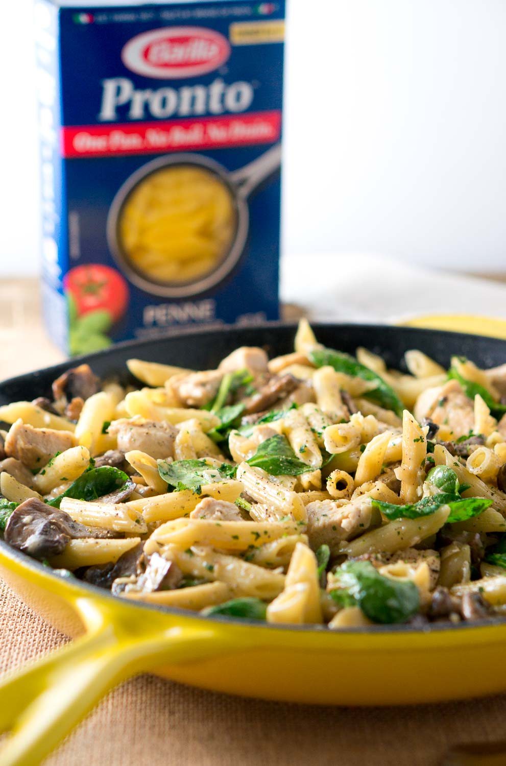 Chicken Penne with Creamy Mushroom White Wine Sauce