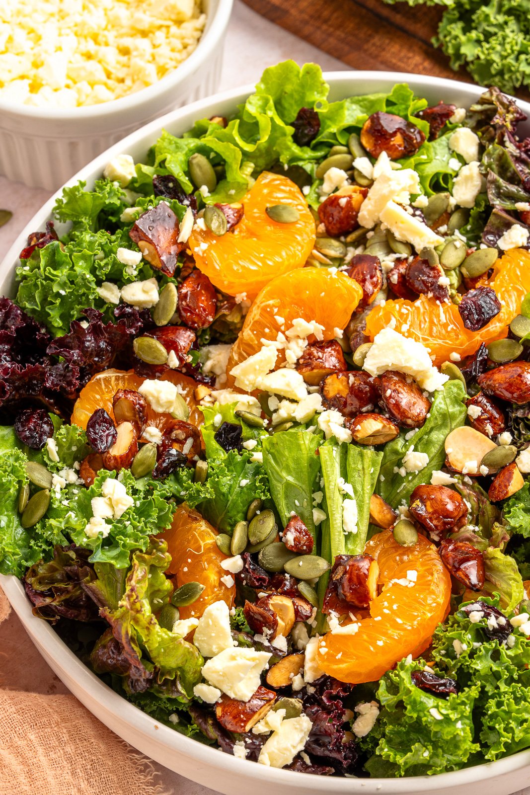 winter citrus salad with red wine vinaigrette in a bowl