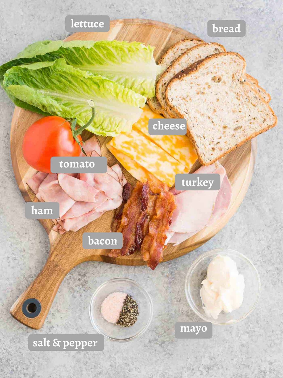 ingredients for club sandwich