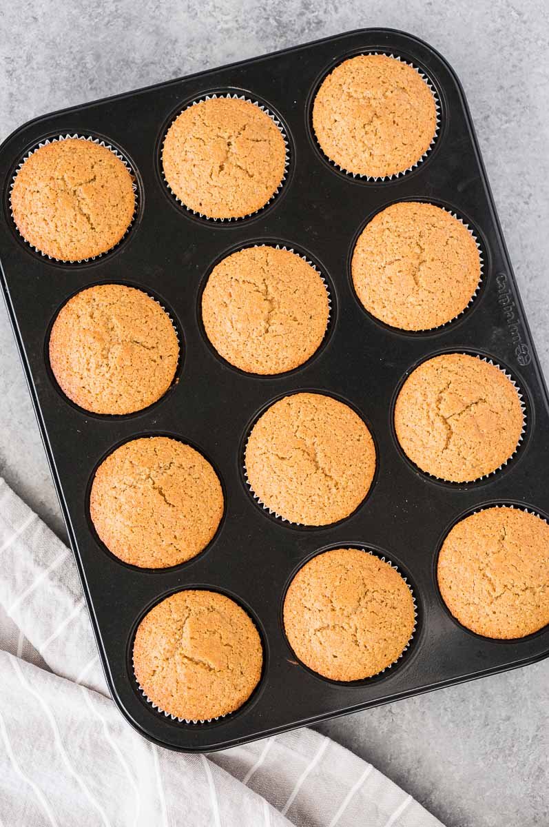 cooked muffins in muffin tin