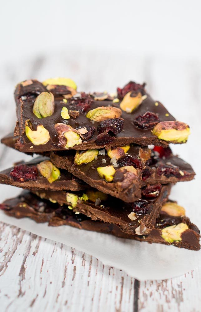 Cranberry Pistachio Chocolate Bark