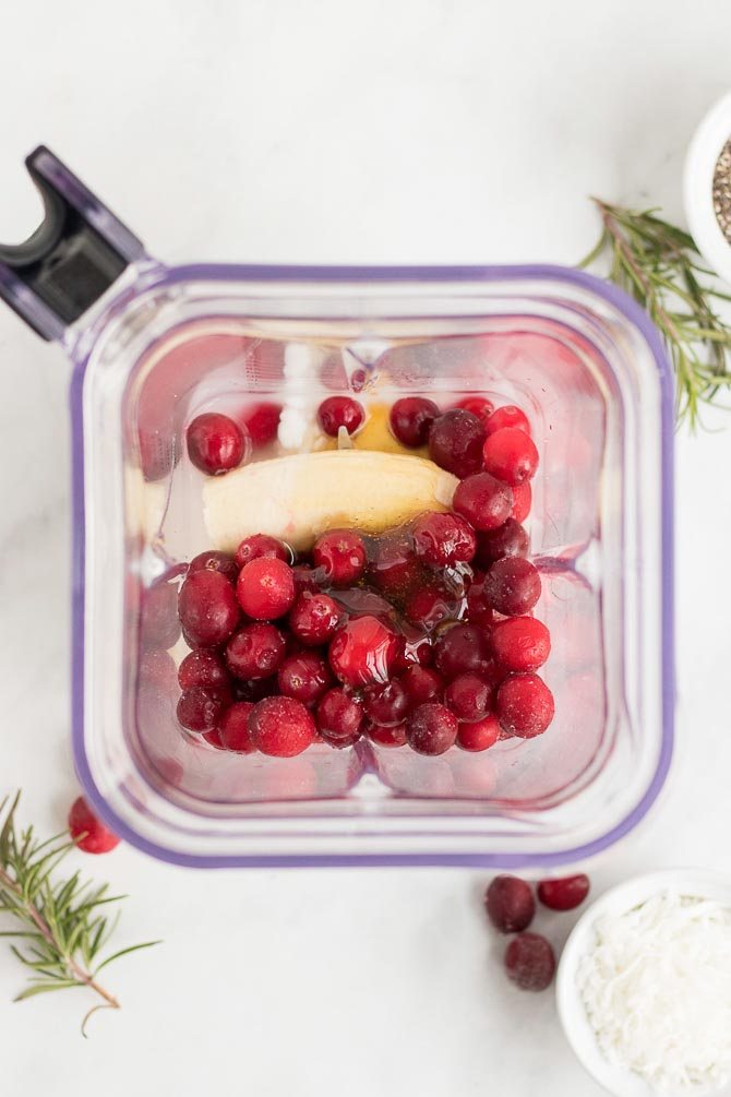 smoothie ingredients in blender