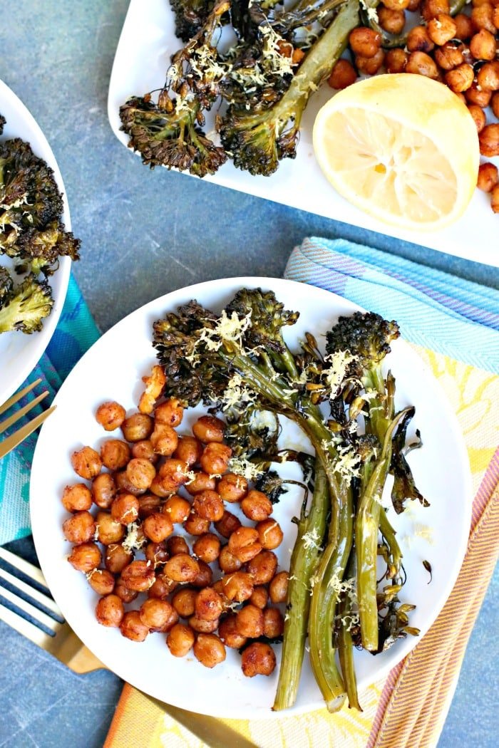 Vegan Chickpea Broccolini Sheet Pan Dinner