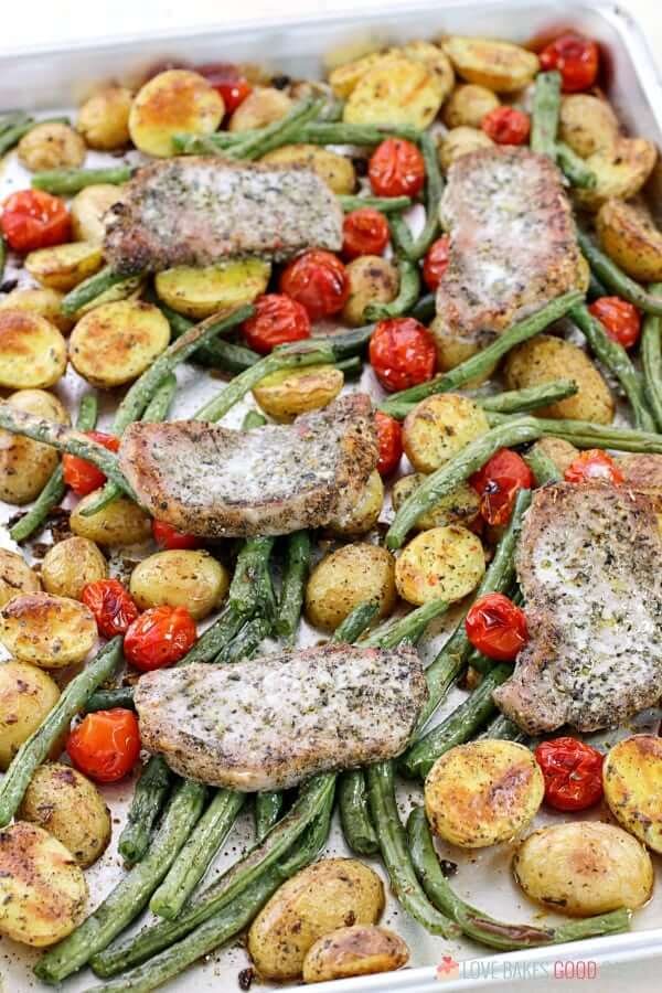 Sheet Pan Dinner - Italian Pork Chop and Veggies