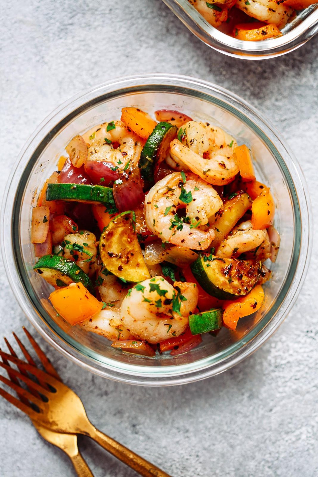 Garlic Shrimp and Veggies Meal Prep Bowls