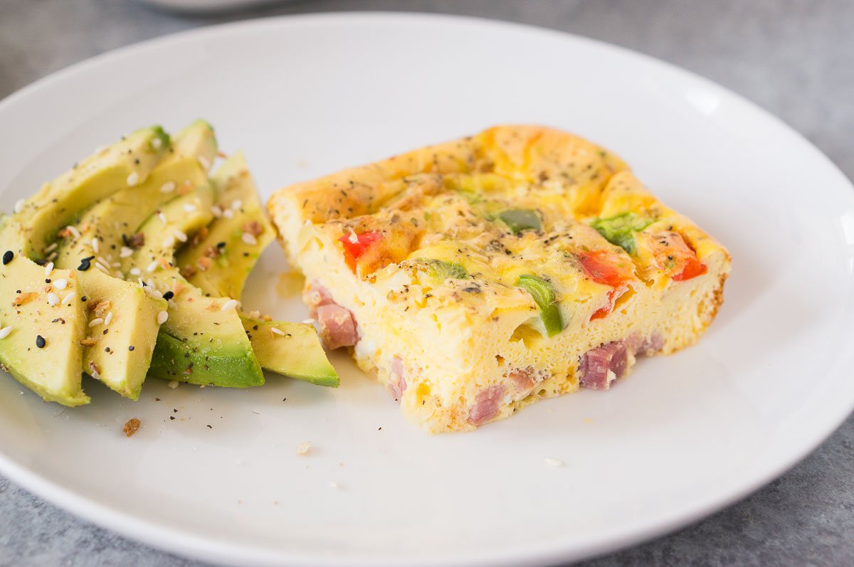 easy breakfast egg casserole sliced and served