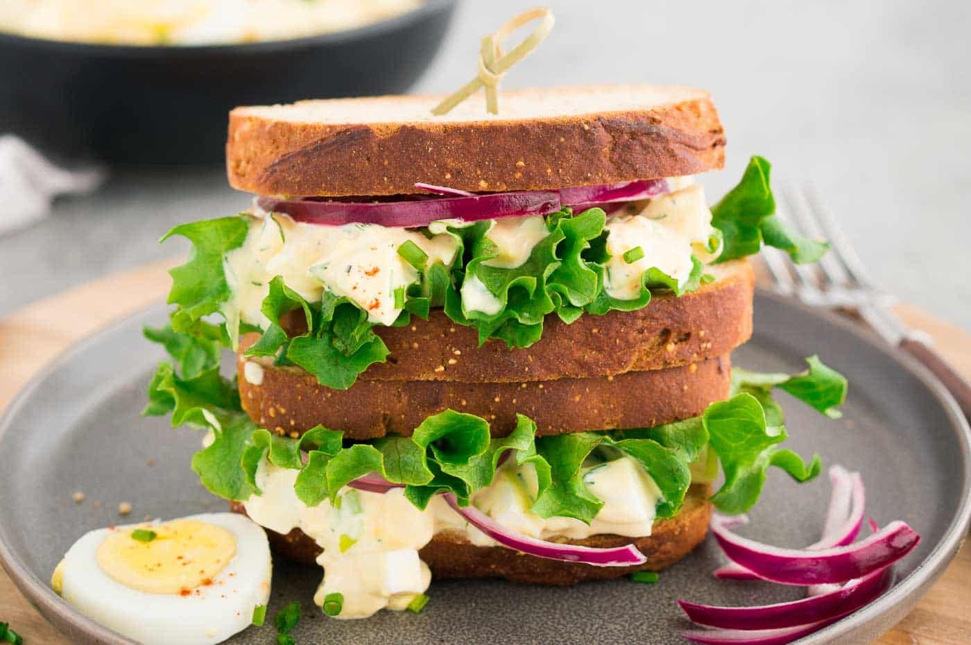 healthy egg sandwich on a plate