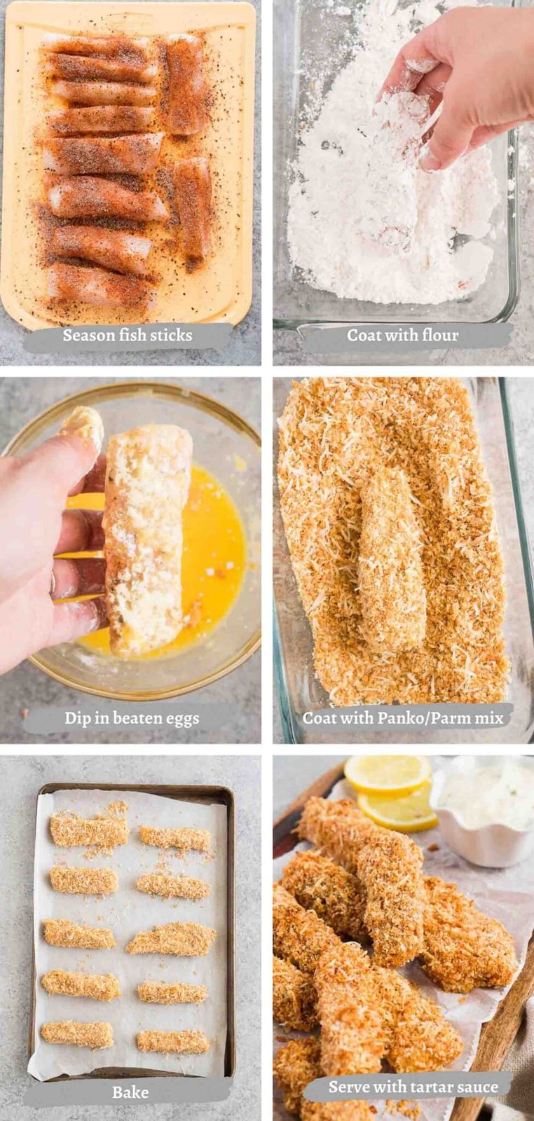 process images of making fish fingers