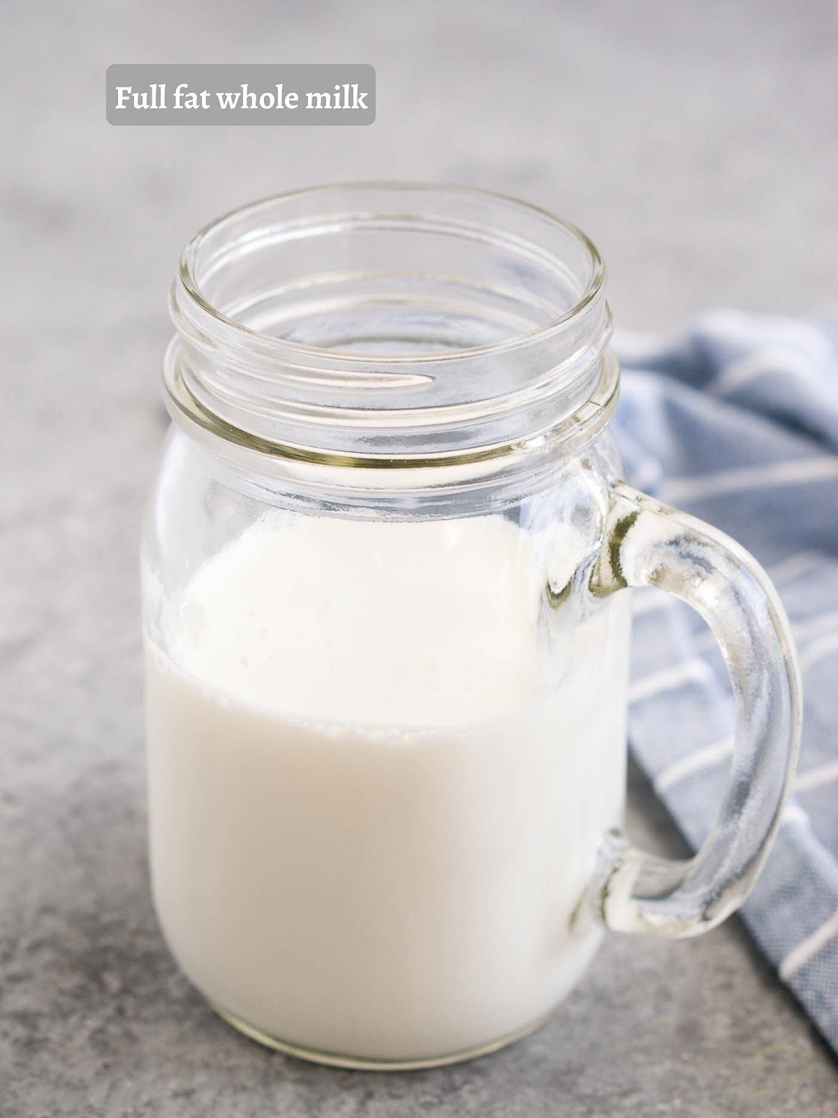 whole milk in a mason jar