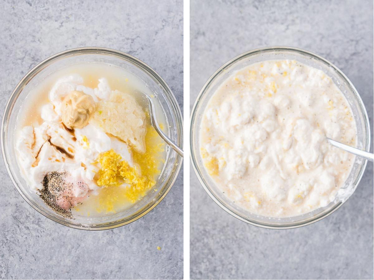 how to make lemon garlic aioli - process shots