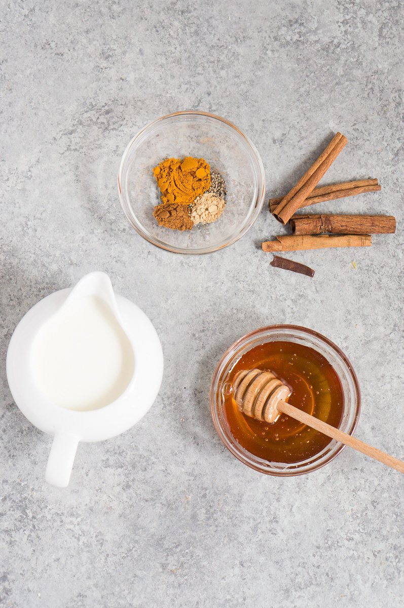 ingredients for golden latte