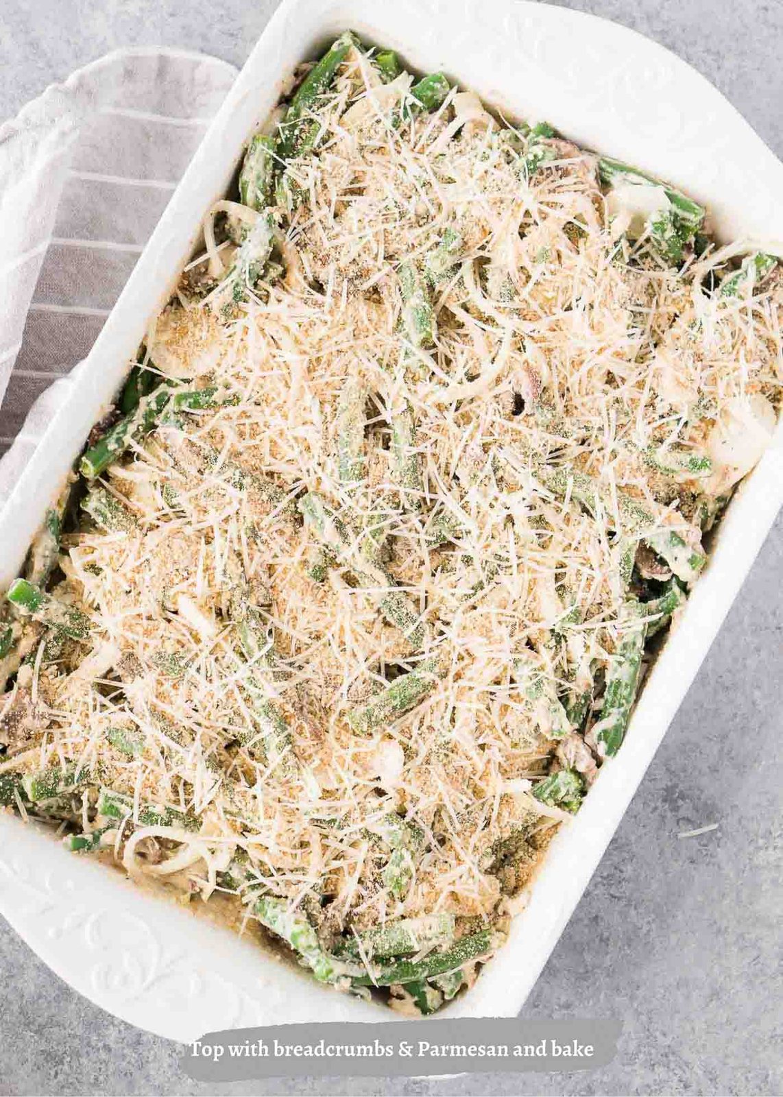 holiday casserole in a baking dish