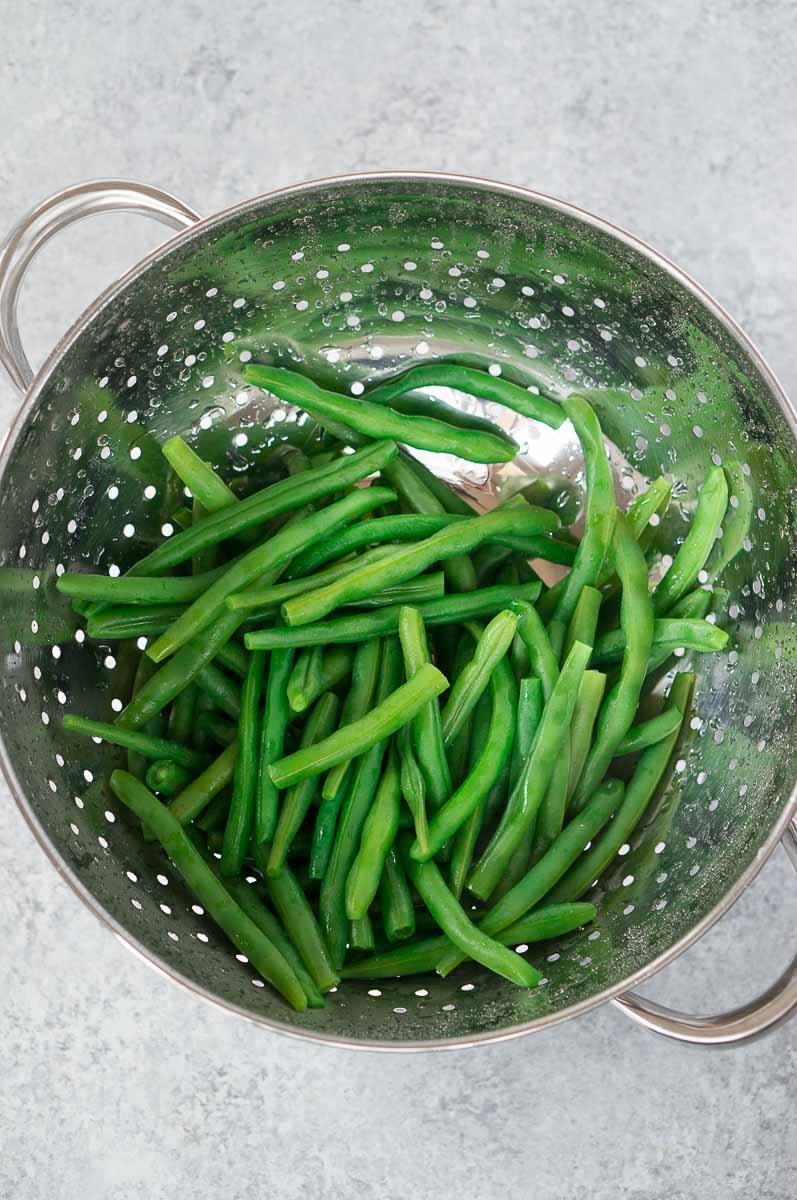 Green beans in colander
