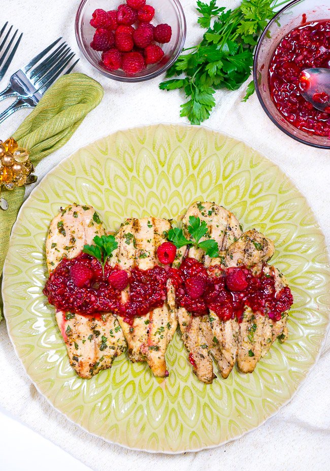 Grilled Chicken with Raspberry Balsamic Glaze