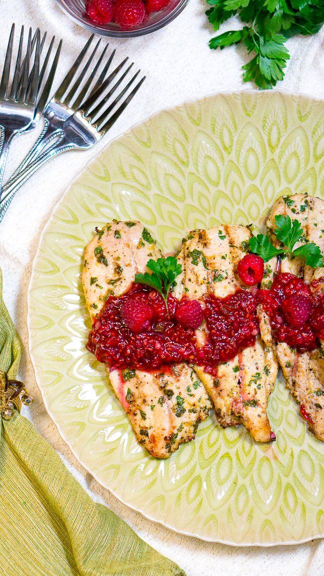 Grilled Chicken with Raspberry Balsamic Glaze