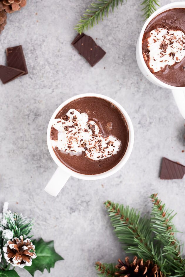 dairy free hot chocolate in a mug