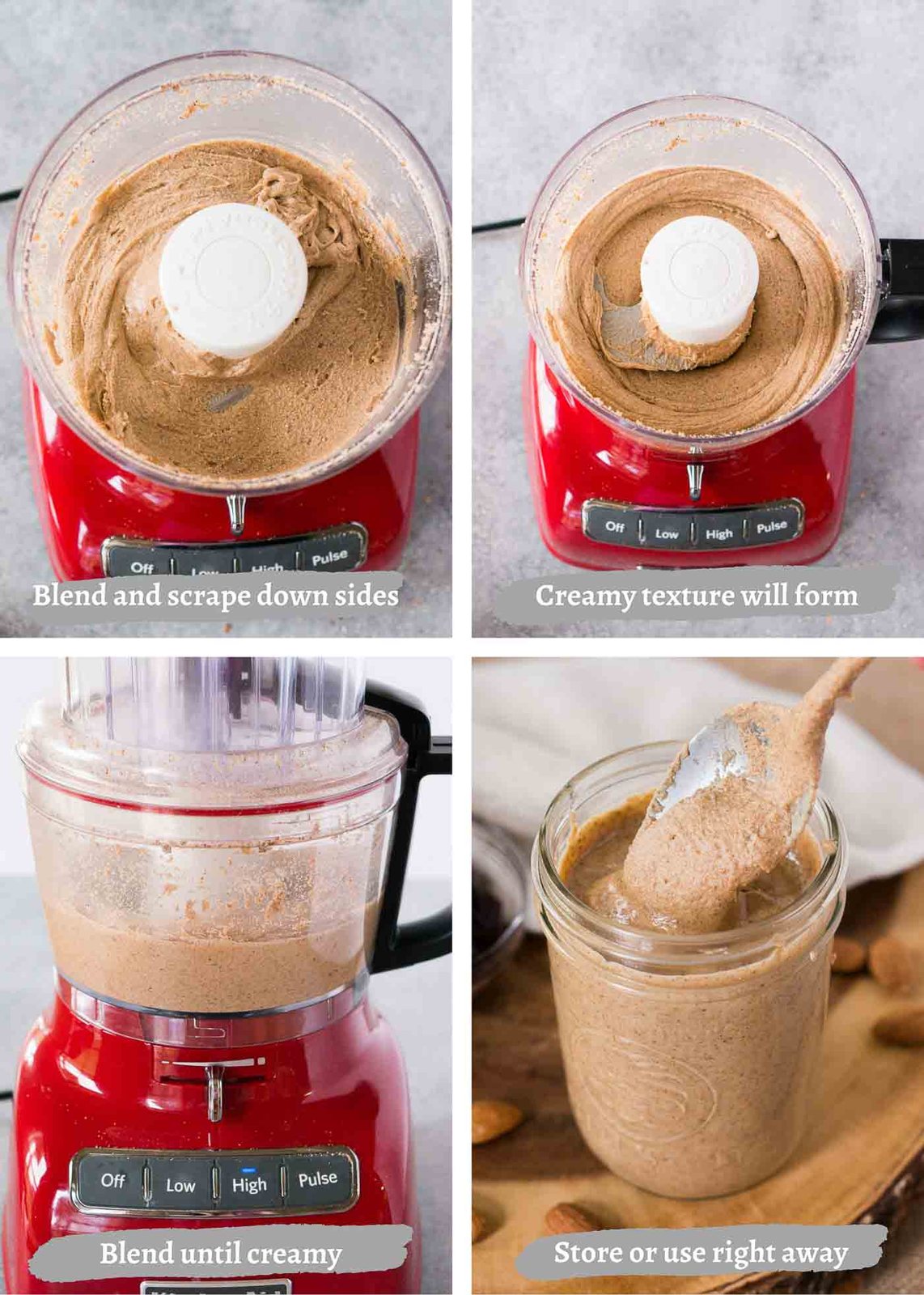 process shots of making almond butter at home -2