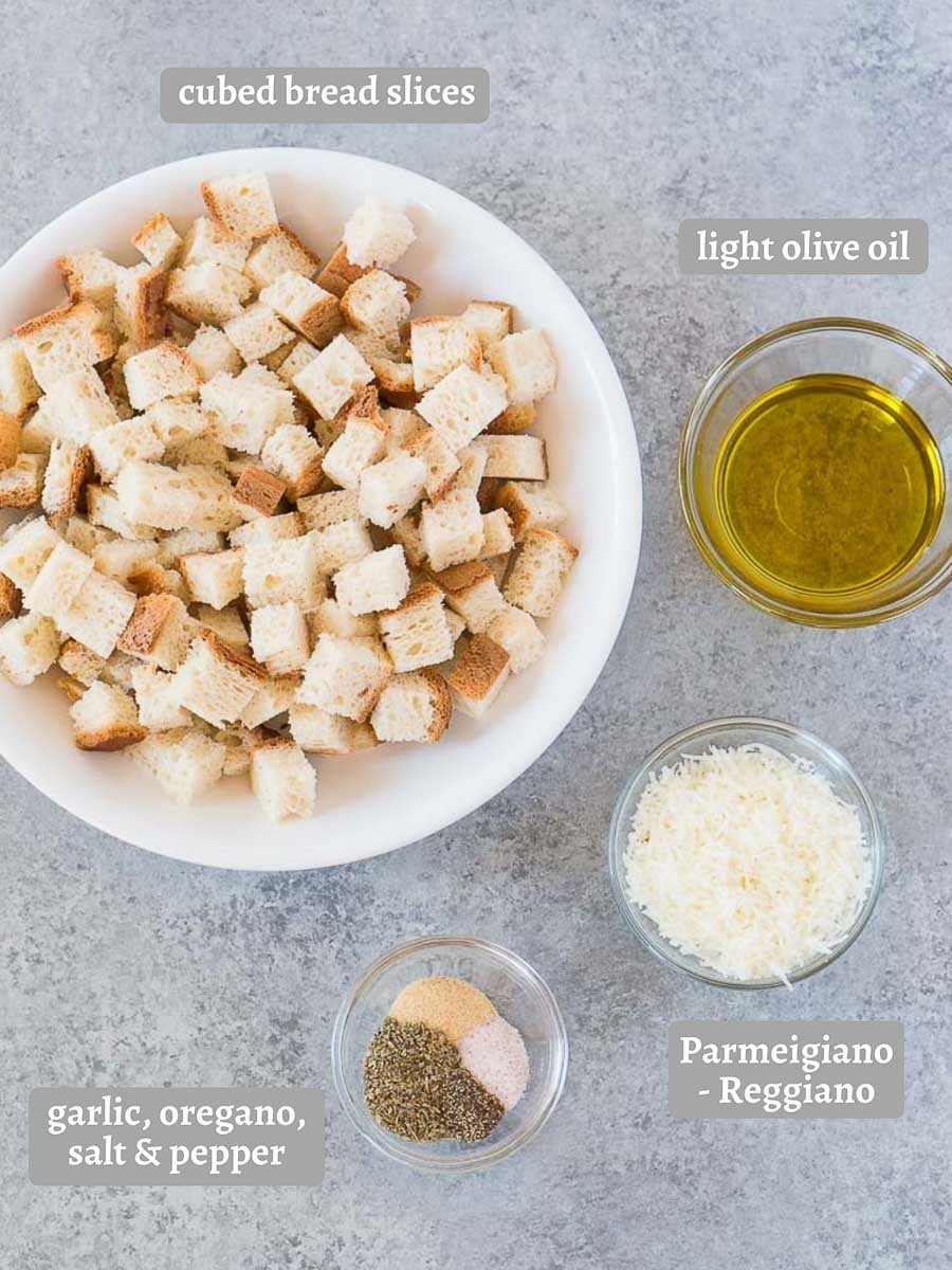 ingredients for homemade croutons